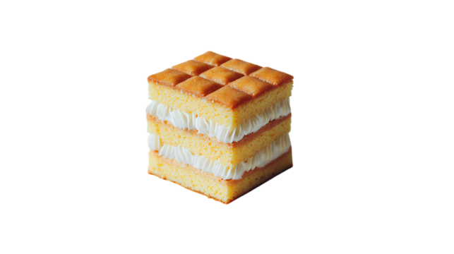 Simple square cake, minimal catalog style shot on bright white background