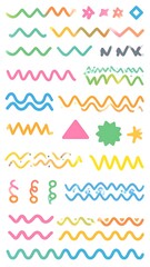 Abstract doodle design with wavy lines and shapes