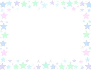 Pastel Star Frame, Blank Space, Digital