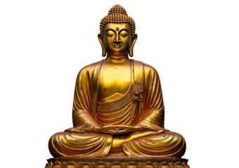 Buddha statue isolated on transparent or white background