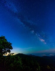 Naklejka premium Milky Way over Mountains