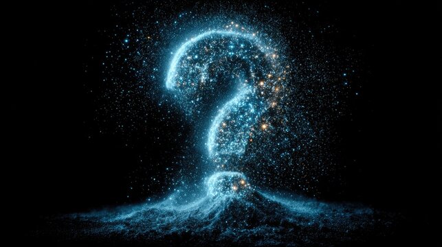 Glowing question mark on dark background (1)