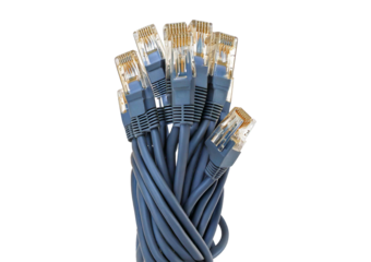 Computer network cable isolated on transparent or white background