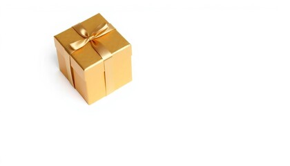 Elegant gold cardboard box mockup isolated on white background ,  illustration,  shop
