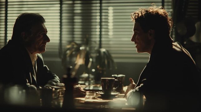 Two professionals discussing growth strategies. ai growth plan, business strategy meeting, artificial intelligence planning
