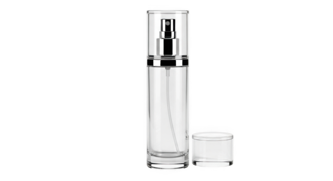 Premium Clear Glass Airless Pump Bottle for Skincare and Cosmetics Packaging and Beauty Product Formulation