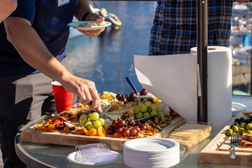 Party Charcuterie Board Appetizers for a mixer outdoor party with professionals
