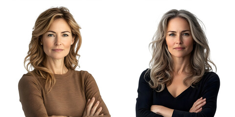 Elegant middle-aged Caucasian woman isolated on a transparent background