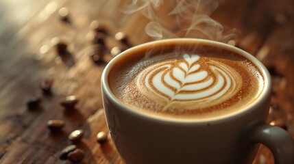 Coffee Close-Up, detailed view of roasted coffee beans with glossy texture and rich brown tones, cinematic macro shot highlighting natural cracks and surface shine.