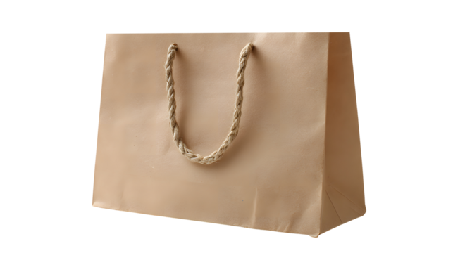 Simple brown paper bag with rope handles for shopping or carrying items easily