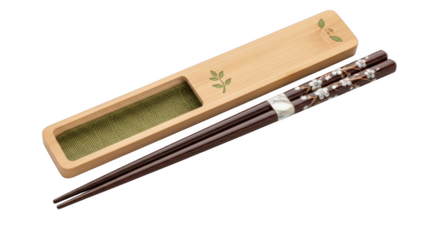 Beautifully Crafted Chopsticks with Matching Wooden Case Perfect for Asian Cuisine Dining Experiences
