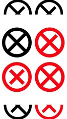 Simple graphic symbols, design variations