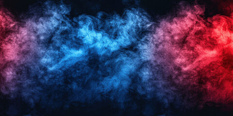 Fototapeta premium Dynamic Red and Blue Smoke on a Dark Background ,up by Nha Vu