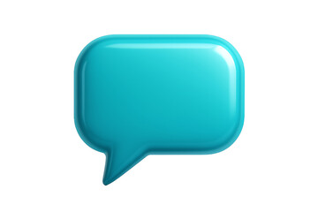 Fototapeta premium Blue 3D Chat Bubble Icon Isolated on a Transparent Background