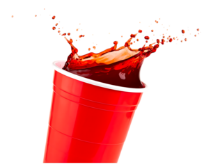 Red solo cup splash isolated on transparent background