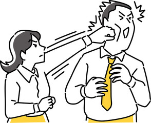 男性にパンチを食らわせる女性