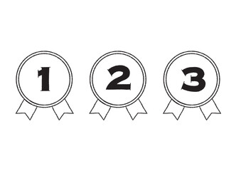 シンプルメダル ランキング 手書きイラスト 線画