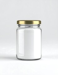 Glass Jar with White Powder, Studio Shot