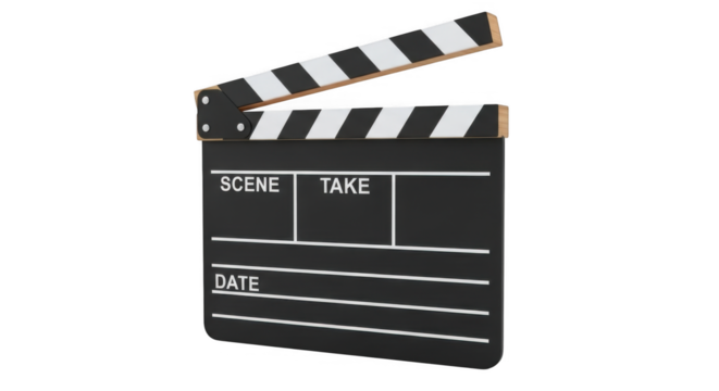 Classic Hollywood Clapperboard for Film Production and Entertainment Scenes