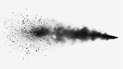 Fototapeta premium Black Powder Explosion Spreading on a White Background,up by Nha Vu