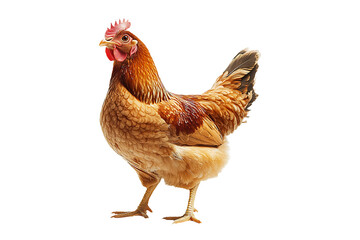 Fototapeta premium Standing Hen Bird Isolated on a Transparent Background