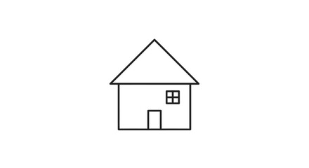 Minimalist line art illustration of a house. Iconic symbol for home, shelter, and property. This clean graphic is ideal for architectural, real estate, or design visuals