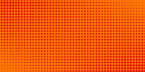 Dots halftone orange color pattern gradient texture with technology digital background. Dots pop art comics