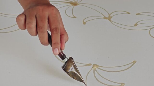 Draw batik on the background.