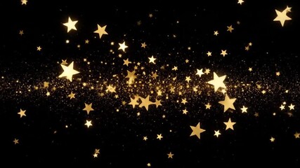 Gold Stars on Black Background - Powered by Adobe