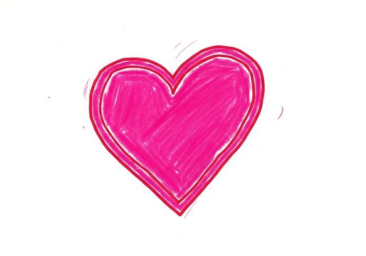 Hand-drawn pink heart