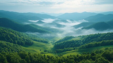 Fototapeta premium panorama of the mountains in the morning