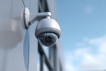 Modern security camera monitoring property and ensuring safety in a commercial environment