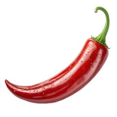 Küchenrückwand glas motiv Scharfe Chili-pfeffer A vibrant red chili pepper isolated on transparent background, ready to add spice  © Makhjum Hossain	