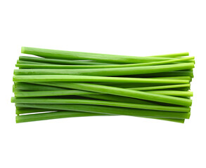 Fresh chives bunch isolated on transparent background