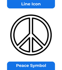 Peace Symbol Line Icon Simple Symbol And Concept