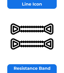 Fitness and Gym Line Editable Icons set. Vector illustration in modern line style of workout related icons: resistance band, dumbbell, barbell, and more. Exercise icon