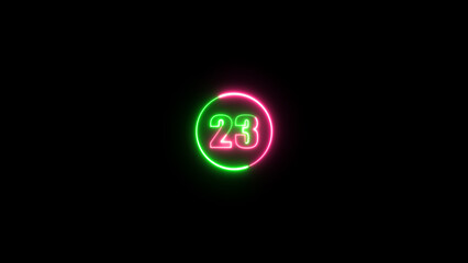 Glowing neon number text icon. Design element number template neon icon, light banner, neon sign board, nightly bright advertising, light inscription.