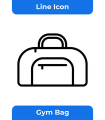Line art gym bag icon illustration, a symbol for fitness, sport, and exercise