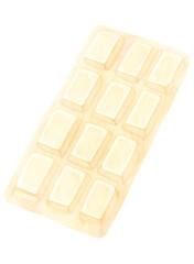 White chocolate bar, watercolor illustration of sweet treat with soft tones PNG