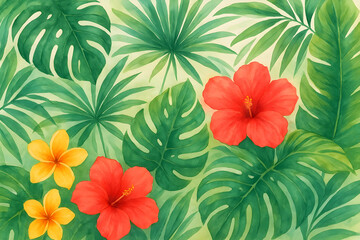 Tropical Watercolor Paradise background
