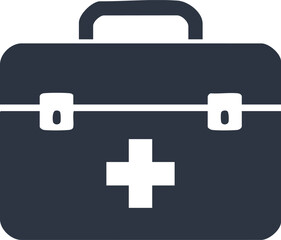 Obraz premium First Aid Kit Icon Vector Illustration medical health emergency help care cross
