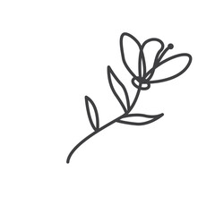 floral vector line element for decorative design