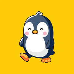 Vector Cartoon Penguin Walking