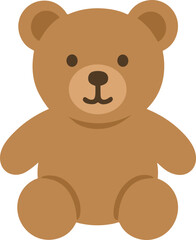 Simple Cute Teddy Bear Plush Toy Brown Illustration Graphic
