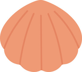 Simple Flat Color Conch Shell Shape Illustration Element