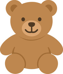 Simple Cute Teddy Bear Plush Toy Brown Illustration Graphic