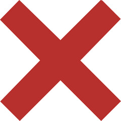 Fototapeta premium Red Cross Symbol on White Background mark sign warning error cancel wrong