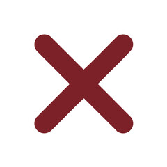 Obraz premium Red X Mark Icon Close Button Cancel Symbol UI Design ux interface