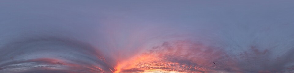 Obraz premium Dark moody rain clouds in dramatic overcast sky. Seamless 360 HDR spherical panorama. Full zenith or sky dome in 3D environment, sky replacement for aerial drone panoramas. Climate and weather change