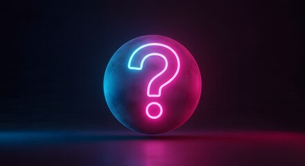 Neon Question Mark Sphere







